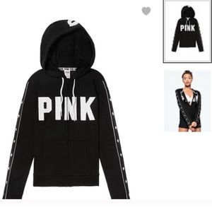 Pink by Victoria secret snap sleeve zip hoodie